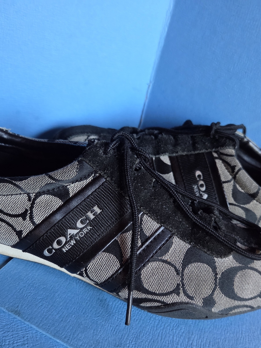 Coach NY Signature Logo Sneaker Remonna Black/Gray 9.5m
